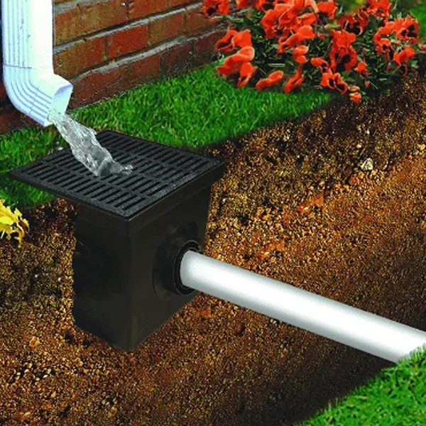 drainage system on side of home