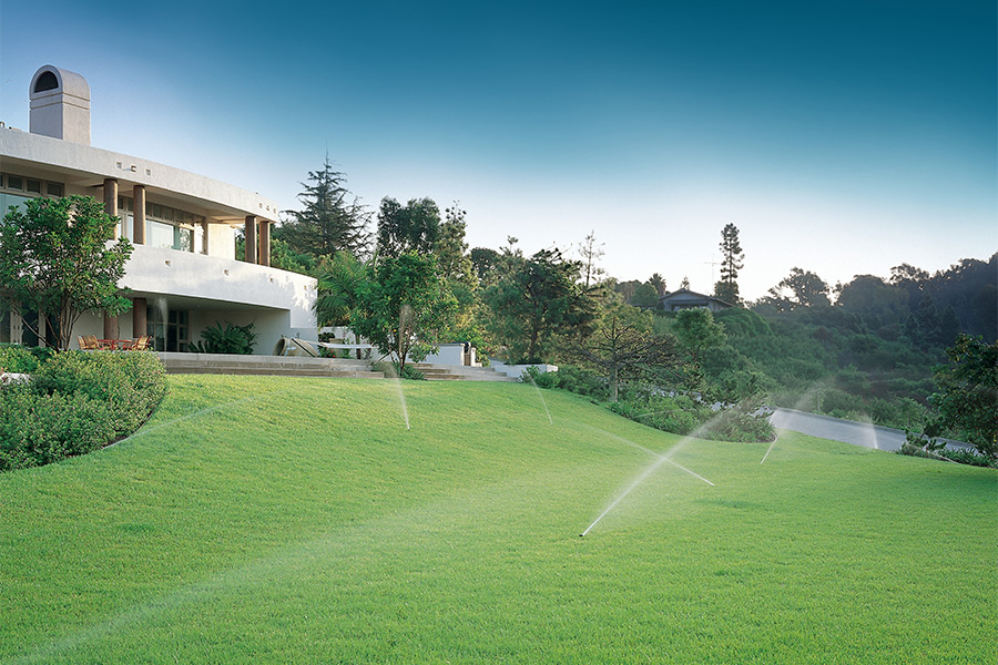 Lawn & sprinkler system on large property