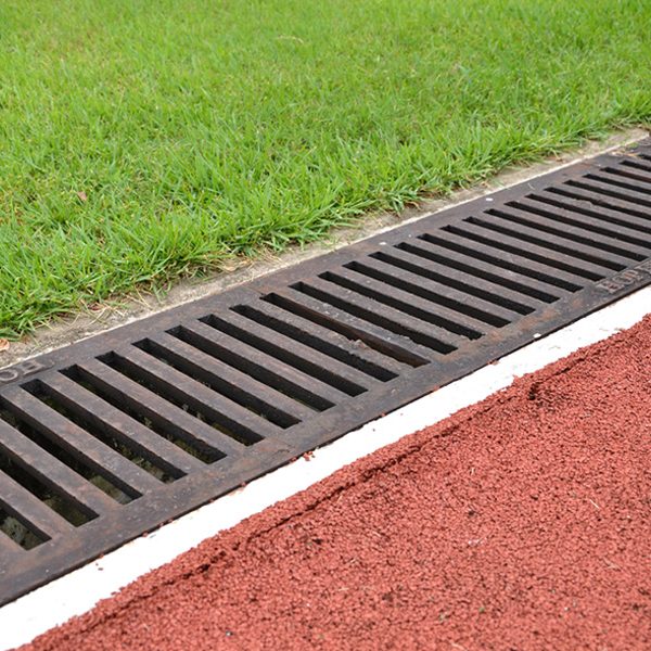 drain system on side of running track